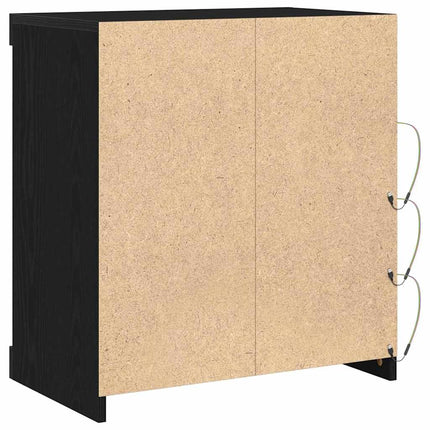 LED-sido bord Svart Ek 60,5 x 37 x 67 cm Konstruerat trä