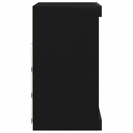LED-sido bord Svart Ek 60,5 x 37 x 67 cm Konstruerat trä