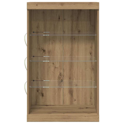 LED-sido bord Artisan Ek 60,5 x 37 x 100 cm Konstruerat trä
