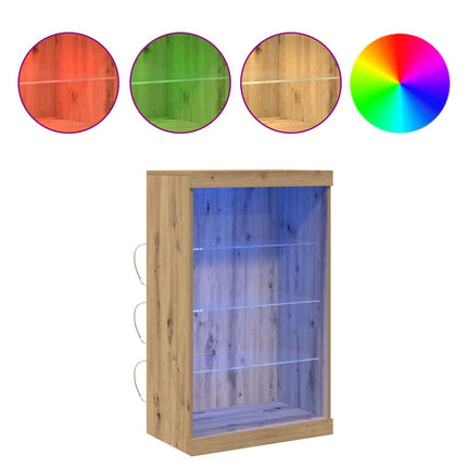 LED-sido bord Artisan Ek 60,5 x 37 x 100 cm Konstruerat trä