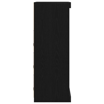 LED-sido bord Svart Ek 60,5 x 37 x 100 cm Konstruerat trä