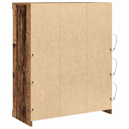LED-sido bord Gammalt trä 81 x 37 x 100 cm Konstruerat trä