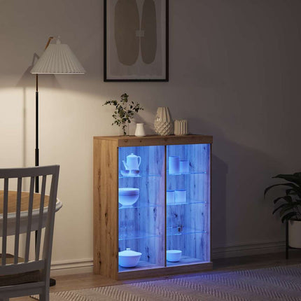 LED-sido bord Artisan-ek 81 x 37 x 100 cm Konstruerat trä