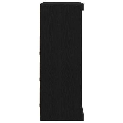 LED-sido bord Svart ek 81 x 37 x 100 cm Konstruerat trä