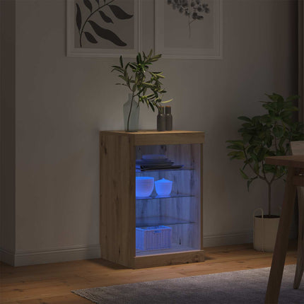 LED-sido bord Artisan Ek 41 x 37 x 67 cm Konstruerat trä