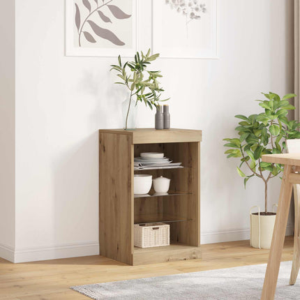 LED-sido bord Artisan Ek 41 x 37 x 67 cm Konstruerat trä
