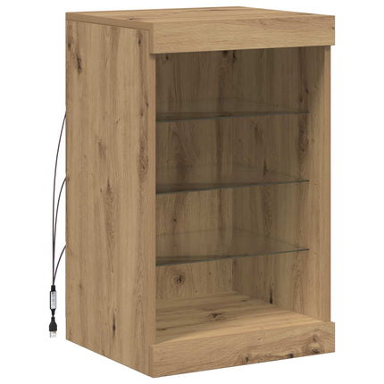 LED-sido bord Artisan Ek 41 x 37 x 67 cm Konstruerat trä