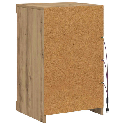 LED-sido bord Artisan Ek 41 x 37 x 67 cm Konstruerat trä