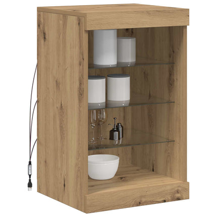 LED-sido bord Artisan Ek 41 x 37 x 67 cm Konstruerat trä