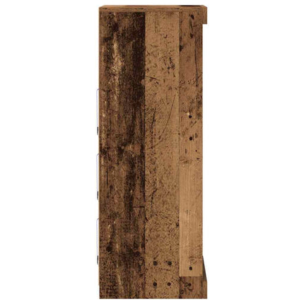 LED-sido bord Gammalt trä 41 x 37 x 100 cm Konstruerat trä
