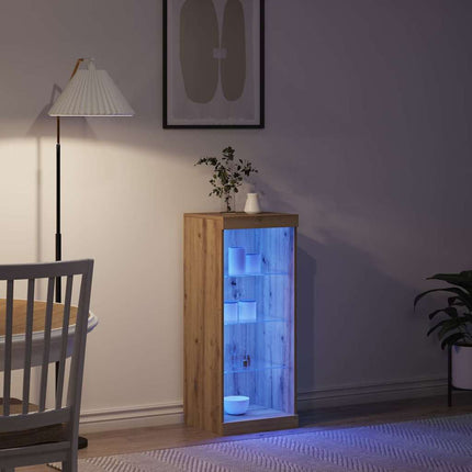 LED-sido bord Artisan Ek 41 x 37 x 100 cm Konstruerat trä