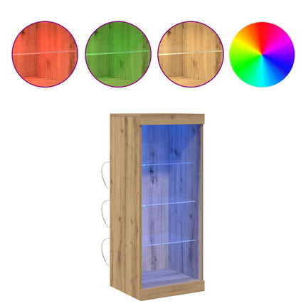 LED-sido bord Artisan Ek 41 x 37 x 100 cm Konstruerat trä