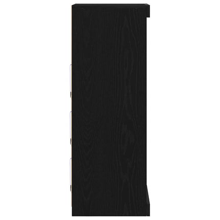 LED-sido bord Svart Ek 41 x 37 x 100 cm Konstruerat trä