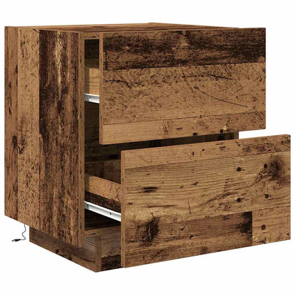 Nattduksbord 2 pcs Gammalt trä 45 x 40 x 55 cm Konstruerat trä