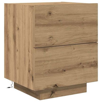 Nattduksbord 2 pcs Artisan Ek 45 x 40 x 55 cm Konstruerat trä