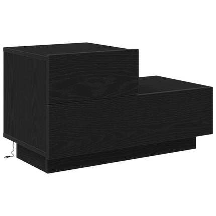 Nattduksbord Svart Ek 70 x 36 x 40,5 cm Konstruerat trä