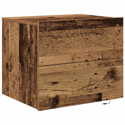 Nattduksbord 2 pcs Gammalt trä 50 x 39 x 41 cm Konstruerat trä