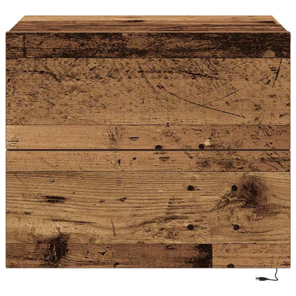 Nattduksbord 2 pcs Gammalt trä 50 x 39 x 41 cm Konstruerat trä