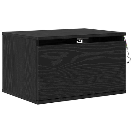 Väggmonterad sänggavel 2 st Svart Ek 50 x 36 x 30 cm
