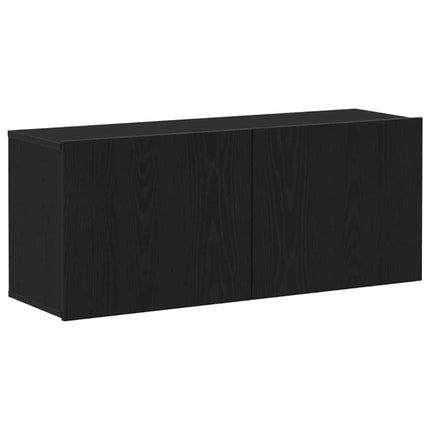 TV-bänkset 100 x 30 x 41 cm Svart Ek Konstruerat trä