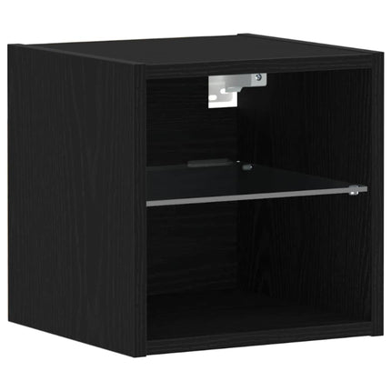 LED Väggsängs Skåp Svart 30 x 28,5 x 30 cm Konstruerat trä
