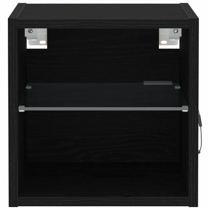 LED Väggsängs Skåp Svart 30 x 28,5 x 30 cm Konstruerat trä