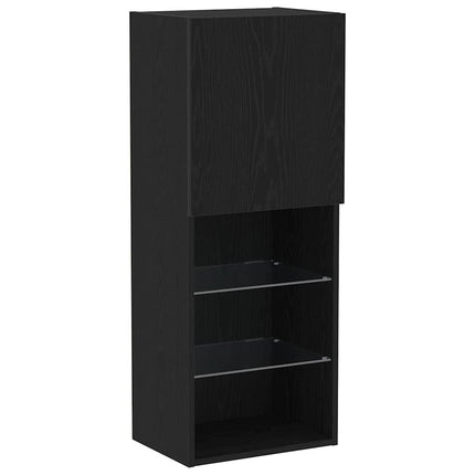 TV-bänkset med LED Svart Ek 40,5 x 30 x 102 cm Konstruerat trä