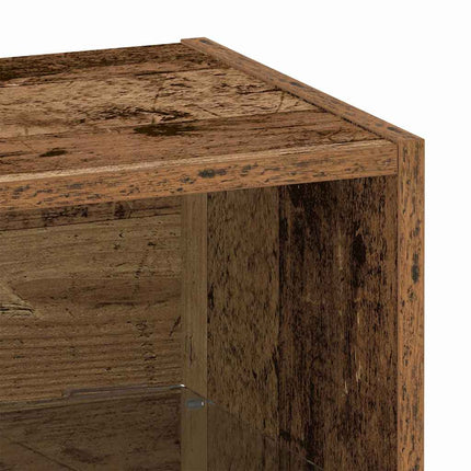 Flytande hylla med LED-ljus med hylla Brun 40 x 28,5 x 40 cm