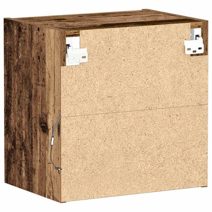 Flytande hylla med LED-ljus med hylla Brun 40 x 28,5 x 40 cm