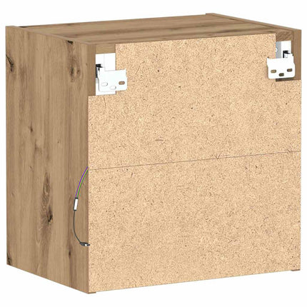 Flytande hylla med LED-ljus med hylla Brun 40 x 28,5 x 40 cm
