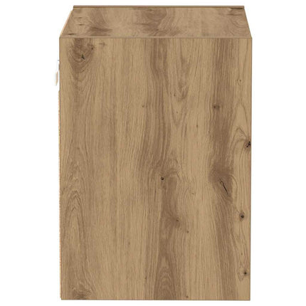 Flytande hylla med LED-ljus 2 pcs Brun 40 x 28,5 x 40 cm