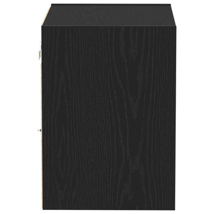Flytande hylla med LED-ljus med hylla Svart 40 x 28,5 x 40 cm