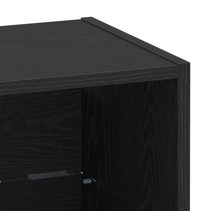 Flytande hylla med LED-ljus 2 pcs Svart 40 x 28,5 x 40 cm