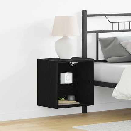 Flytande hylla med LED-ljus 2 pcs Svart 40 x 28,5 x 40 cm
