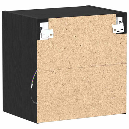 Flytande hylla med LED-ljus 2 pcs Svart 40 x 28,5 x 40 cm