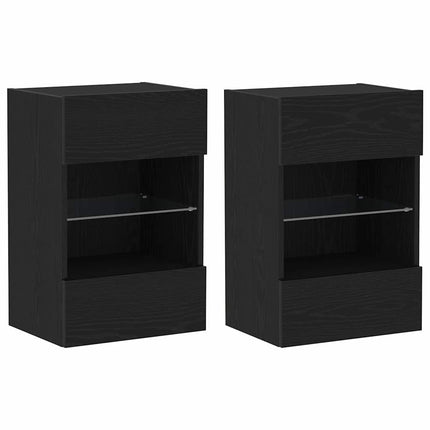 TV-bänkset 2 pcs Svart 40 x 30 x 60,5 cm Konstruerat trä
