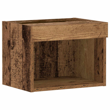 TV-bänkset med led Gammalt trä 40 x 30 x 30 cm Konstruerat trä