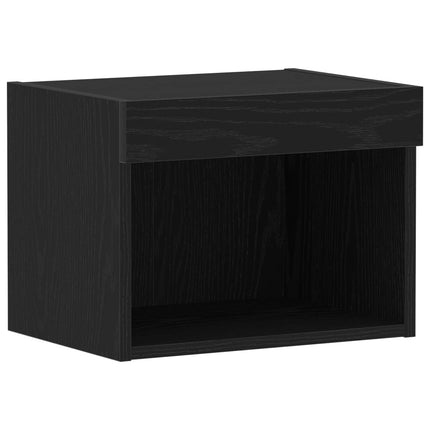 TV-bänkset med led Svart Ek 40 x 30 x 30 cm Konstruerat trä