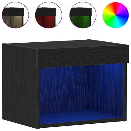 TV-bänkset 2 pcs Svart Ek 40 x 30 x 30 cm Konstruerat trä
