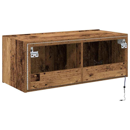 TV Vägghylla Gammalt trä 80 x 35 x 31 cm Konstruerat trä