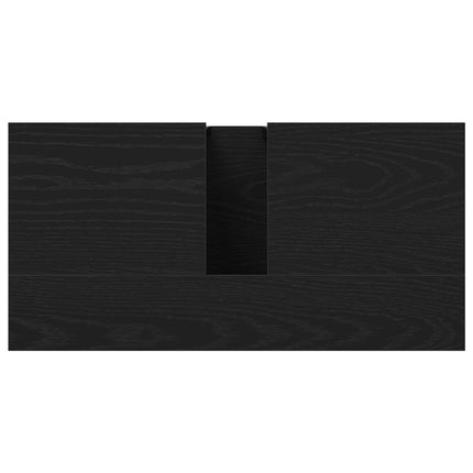 Badrumsskåp med handfat med lagring Svart Ek 60 x 30 x 60 cm