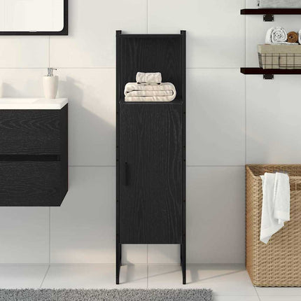 Badrumsmöbelset Svart Ek 33 x 33 x 120,5 cm Konstruerat trä