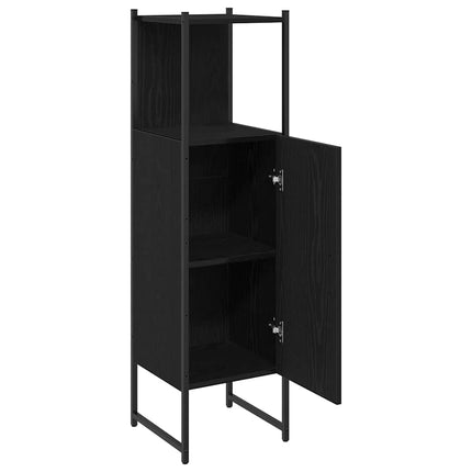 Badrumsmöbelset Svart Ek 33 x 33 x 120,5 cm Konstruerat trä