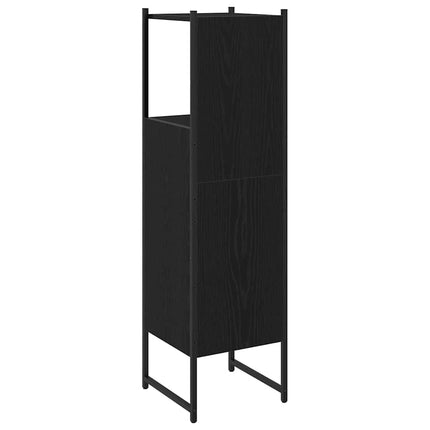 Badrumsmöbelset Svart Ek 33 x 33 x 120,5 cm Konstruerat trä