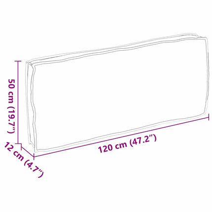 Kudde Grå 120 x 50 x 12 cm Oxford Tyg