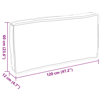 Kudde Grå 120 x 60 x 12 cm Oxford Tyg