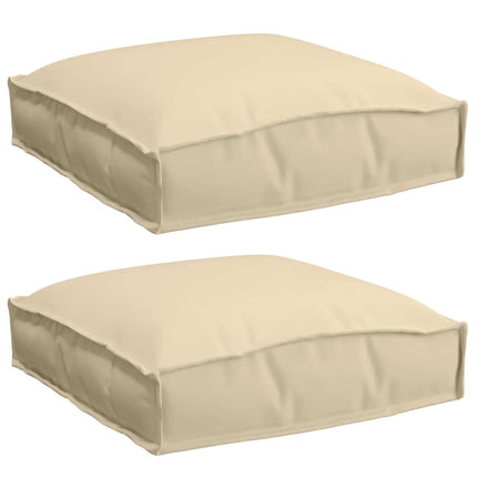 Kudde 2 pcs Beige 40 x 40 x 8 cm Oxford Tyg