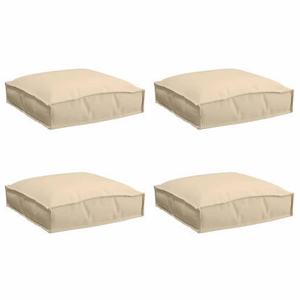 Kudde 4 pcs Beige 40 x 40 x 8 cm Oxford Tyg