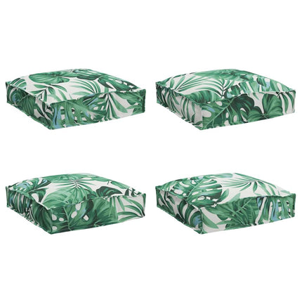 Kudde Löv 4 pcs Bladmönster 40 x 40 x 8 cm Oxford Tyg