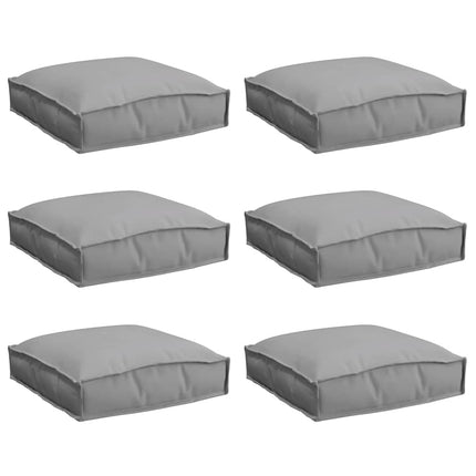 Kudde 6 pcs Grå 40 x 40 x 8 cm Oxford Tyg